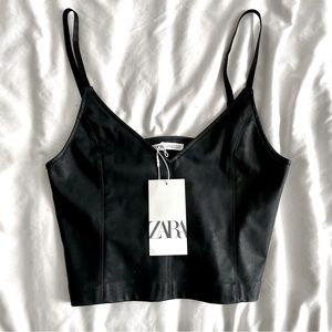 Zara Vegan Leather Corset Top